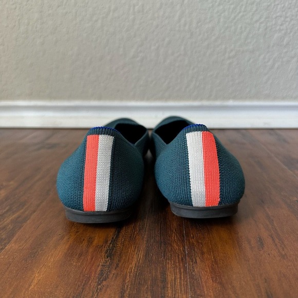 ROTHY'S Neon Stripe Loafers in Bottle Blue Round Toe RETIRED - Picture 8 of 13